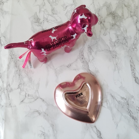 PINK VS ROSE GOLD HEART TRINKET DISH - Picture 5 of 9